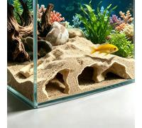 Décorations d'aquarium imprimées en 3D : Palais sous-marin, grotte cachette pour poissons, crevettes et reptiles, ornements paysagers Jaune