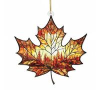 Décorations d'arbre d'automne,Pendentifs en Acrylique 2D en Forme de Feuilles d'Érable | Décoration Attrape-Lumière Feuilles - pour Maison Jardin Intérieur Extérieur Thanksgiving Noël