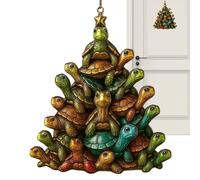 Décorations d'arbre de Noël à suspendre décorations d'arbre de Noël 2D en acrylique forme de tortue de mer décorative décoration suspendue pour porte de jardin couronne murale vacances maison