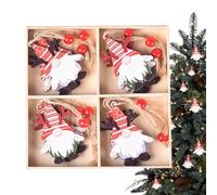 Décorations d'arbre de Noël avec gnome, ornements avec gnome en bois | Gnome Ornements Décoration d'arbre | 12X Ornements de voiture du Père Noël, Pendentifs nains, Gnomes de Noël en bois, Orne