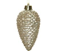 Décorations d'arbre de Noël Cônes en plastique 8cm 6 pièces - Perle