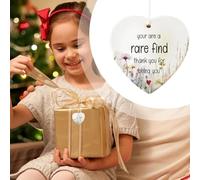 Décorations d'arbre de Noël d'amitié,Ornements d'amitié pour Arbres de Noël,Ornements acryliques en Forme de cœur pour Les Vrais Amis | Décoration d'arbre de pour Amis, sœur, Lui, Elle