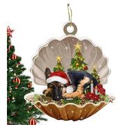 Décorations d'arbre de Noël de Chien | Chien dans l'ornement d'animal de Noël de Bande dessinée de Coquille | Acrylique Seafood Shell Dog Pendentif de Noël Beau Cadeau de Noël pour la fête du