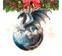 Décorations d'arbre de Noël Dragon,Décoration de Noël Dragon - Pendentifs d'arbre Pendentifs de Noël fantaisie en acrylique,Décoration de maison Vintage, œuf de dinosaure, ornements de noël pour la ma