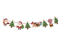 Décorations d'arbre de Noël, Drapeau de Noël Tissu Filet en Feutre Suspendu à brutins bannière guirlandaise.