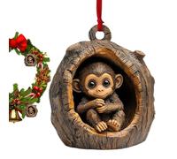 Décorations d'arbre de Noël en forme d'animaux,décorations de Noël en forme d'animaux | Ornements d'animaux Panneaux de Noël - Décoration de maison de chat de singe de Koala acrylique 2D, ornement de