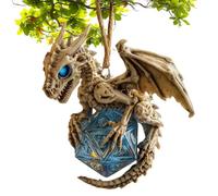 Décorations d'arbre de Noël en forme de dragon | Dés 2D - Décorations à suspendre pour maison, salon, fête, appartement, lieu de travail, voiture, vue arrière