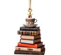 Décorations d'arbre de Noël livre - Pendentif Noël Livres 2D en acrylique pour passionnés, décoration de maison multifonctionnelle pour fêtes de jardin, terrasse intérieure seuils