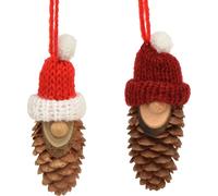 Décorations d'arbre de Noël lutin cône rouge 9cm - décoration de Noël, pendentif d'arbre, 12 pièces
