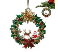 Décorations d'arbre de Noël,Pendentif en deux dimensions Père Noël et renne | Décoration de table de Noël en forme de cerf - Pour chambre à coucher, hall d'entrée, fenêtre, porte de balcon, table