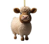 Décorations d'arbres animaux | Ornement d'arbre de Noël de vache animale de bande dessinée - Décor de ferme d'animaux de ferme double face avec lanière pour porte, fenêtre, arbres de Noël