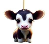 Décorations d'arbres animaux | Pendentif de rétroviseur de décor de vache mignon - Décor de ferme d'animaux de ferme double face avec lanière pour porte, fenêtre, arbres de Noël [video game]