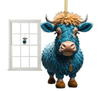 Décorations d'arbres animaux,Pendentif de rétroviseur de décor de vache mignon - Décoration de maison double face avec lanière pour porte, sac d'école, ferme, fenêtre, arbres de Noël [video game]