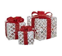 Décorations d'arbres de Noël, décorations de Noël en intérieur 3pcs LED éclairés Boîte présente Festive atmosphère visuels Cadeaux Boîtes