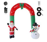 Décorations d'Arche de Noël - Décoration Lumineuse de 2,40 m avec Père Noël et Bonhomme de Neige,Arche Gonflable pour les Fêtes de la Fin de l'Année | pour Jardin Allée Entrée Patio Pelouse Porche Ter