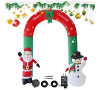 Décorations d'Arche de Noël,Décorations De Jardin Gonflables Père Noël Et Bonhomme De Neige De 2,4 Mètres - Arche Gonflable De Pour,pour Jardin Cour Chemin Terrasse Pelouse Porche et Ferme