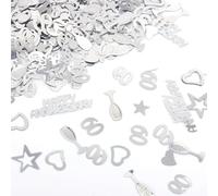 Décorations de 60e anniversaire de mariage, 30 g en forme de cœur, étoile et verre à vin, confettis de table à paillettes pour 60e anniversaire de mariage, fournitures de fête de mariage pour 60 ans