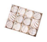 Décorations De Balles De Noël - 12 Pièces Festival Charm Pendent | Ornements De Trafeuse À Billes De 2,4 Pouces Doux | Place Pour Tree, Holiday & Party | Couleurs Et Finitions Assorties, Bauble Suspen