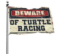 Décorations de bière pour caverne d'homme, méfiez-vous des tortues de course, drapeau, décoration de chambre (152 x 244 cm)