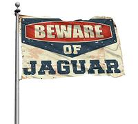 Décorations de bière pour caverne d'homme Méfiez-vous du drapeau Jaguar Décoration pour chambre (60 x 90 cm)