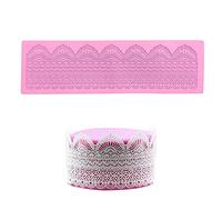 Décorations De Bord Cake, 15.4 * 4.5 * 0.08inch Fondant Décoratif Dentelle, Dentelle Silicone Moules, Gel De Silice, pour Coussin En Silicone, Motif De Dentelle 3D, Chocolat, Bonbons (Rose)