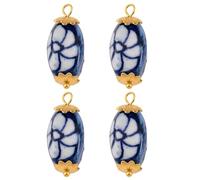 Décorations de boucles d'oreilles en céramique de forme irrégulière avec pièces en acier inoxydable pour le montage d'accessoires personnalisés. Breloque boucle d'oreille en céramique, taille unique