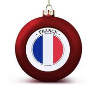 Décorations de boule de France, drapeau des nations, boule de Noël, drapeau de la France, sceau de la France, ornements en plastique pour sapin de Noël, Nouvel An, décoration de vacances