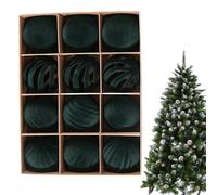 Décorations De Boules De Noël - 12 Pièces de Boules Flockées pour la Décoration - 8 cm Ornement pour Arbre Incassable - pour Intérieur Fêtes Célébrations Soirées Hiver Fenêtre Et