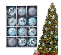 Décorations de boules de Noël Boules résistantes à la casse de 6 cm | Lot de 12 décorations de Noël pour la maison, la danse, la fête, le mariage, le jardin, la porte d'entrée intérieure
