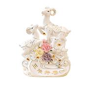 Décorations de Bureau Céramique Feng Shui Statue Chinois Animal Goat Office Office Table Top Decor Figurine Gift Collection de Bureau Décoration de Bureau