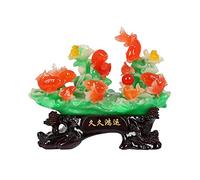 Décorations de Bureau Feng Shui Fish Statue Home Office Decoration Tabletop Decor Carpe Ornaments Richesse Good Lucky Gifts State Collectible Statue Desktop Decoration (A)
