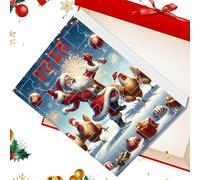 DÉCORATIONS DE CALENDRE DE CALENDRIÈRE DE VENDE | 1 Boîte * 24 Jours À Rebours De Noël Ornements De Poulets | 26X18X3CM 2D CHARM ANIMAL PRENDANT ACRYLIQUE | Arbre De Noël, Voiture, Miroir, Mur, Porte,