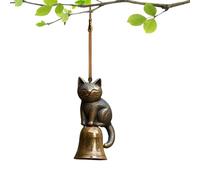 Décorations De Carillon À Chat pour Extérieur - Ornements Élégants pour Jardin Porte Et Balcon | Statue Animaux avec Cloches Extérieures en Métal pour Maison Et Terrasse