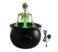 Décorations De Chaudrons De Squelettes D'Halloween - Chaudron De Sorcière Sur Trépied Pour Décorations De Jardin - Statues Décoratives Avec Guirlande Lumineuse Pour Extérieur Intérieur Adultes Fêtes E