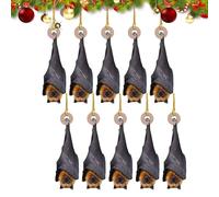 Décorations de Chauve-Souris pour Arbre de Noël - Pendentif en Acrylique 2D à l'envers pour la Maison,10 Pièces d'Ornements Gothiques Suspendus pour Sapin de Noël,pour Fenêtre, Lieu de Travail et
