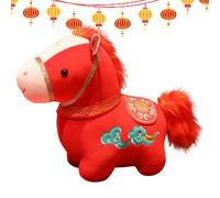 Décorations De Cheval Du Nouvel An Chinois | Décoration D'Intérieur Douce Et Mignonne À Nuages Auspicieux Chinois | Jouet En Peluche Cheval,Pour Voiture Bureau Salon Café Vitrine Bibliothèque Étagère
