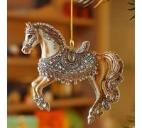 Décorations de Cheval pour Sapin de Noël Figurine 2D en Acrylique