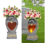 Décorations de cimetière pour tombe, vases de cimetière pour tombe, ange de jardin, vase de cimetière avec LED, statue commémorative de jardin familial, cadeau funéraire, anges solaires, ange pleurant