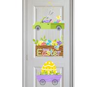 Décorations de cintre à Pâques | Porte de porte de Pâques dessin animé | Signe de porte de charme pour porte d'entrée, fenêtre, patio, ferme, porche