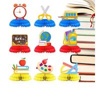 Décorations de classe de retour à l'école, décorations de bienvenue à l'école | Pièce maîtresse de table pour le premier jour d'école de 9 pièces Décorations de rentrée scolaire,Fournitures de