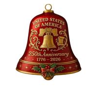 Décorations de cloche pour sapin de Noël | Sonnette commémorative 250e siècle,Décoration Commémorative Sonnette 250e Anniversaire Pour Sentier Cour Arrière École Parc Fest