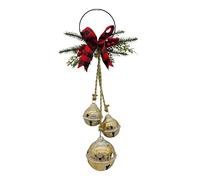 Décorations De Cloches De Noël - 2 Pièces De Cloches De Sapin De Noël Avec Nœud, Décoration De Carillon De Guirlande, Cintre D'arbre À Nœud Papillon Festif Rustique En Métal Pour Porte D'entrée, Mante