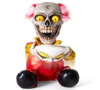 Décorations de clown animatronique pour Halloween, figurine de clown démoniaque activée par le son avec tête de mort rabattable, accessoire de cirque vocal effrayant pour intérieur ou extérieur maison