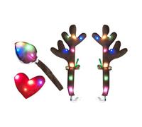Décorations De Cornes De Renne pour Voitures | Décorations Festives avec Lumières LED | Kit Déguisement Automobile | pour Fête De Van des Fêtes, Célébration Saisonnière, Conduite Festive