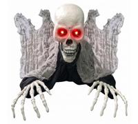 Décorations de Cour effrayantes pour Halloween, fantôme Rampant Effrayant avec Son d'horreur et Yeux Brillants pour intérieur et extérieur