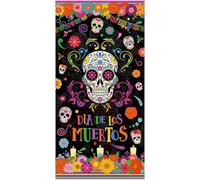 Décorations De Couverture De Porte du Jour des Morts Panneau De Porche Dia De Los Muertos Arrière-Plan Bannière Suspendue De Carnaval Mexicain Convient pour Décoration De Fête De Crâne De Sucre