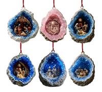 Décorations de Crèche de Noël | 6 Pièces Pendentifs Scène De Nativité Pour Sapin,Décoration Religieuse pour Intérieur Table Fête Jardin Balcon Entrée Étagère Salon Église,Porche Entrée Balcon Jardin F