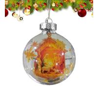 Décorations de crèche de Noël - Décorations religieuses chrétiennes sphériques 3D | Décoration de Noël de foi | pour arbre voiture anniversaire maison vacances Nouvel an