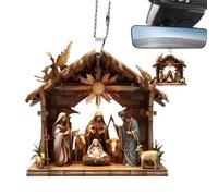 Décorations de crèche - Décoration religieuse de naissance de Jésus, pendentif en acrylique pour sapin de Noël, souvenir spirituel de vacances | pour décoration de maison, décoration d'église