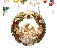 Décorations de crèche | Ornements chrétiens en acrylique 2D pour sapin de Noël, attrape-soleil pour crèche de Noël, fenêtre religieuse, catholique, maison, salon, chambre à coucher